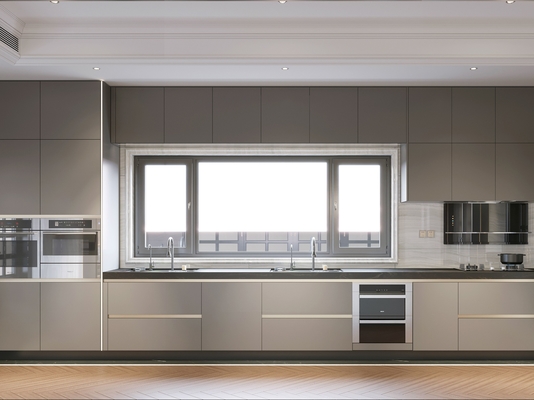 Ultima Edge Cold Metal Industrial Style Kitchen Cabinets With Dual Space Design