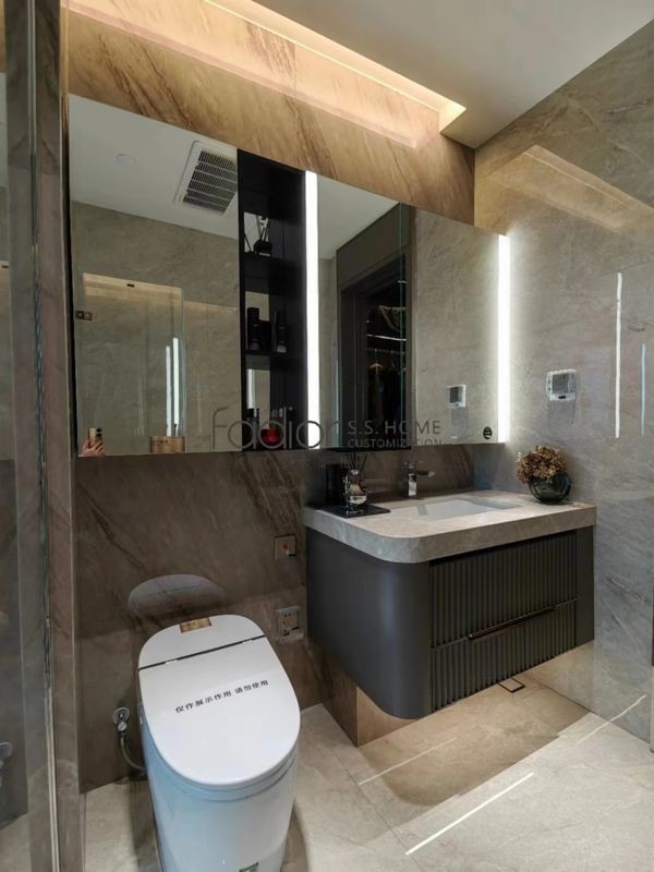 Sleek, Durable, Corrosion-Resistant, Space-Saving, Elegant, And Modern Custom Stainless Steel Bathroom Vanity By Fadior