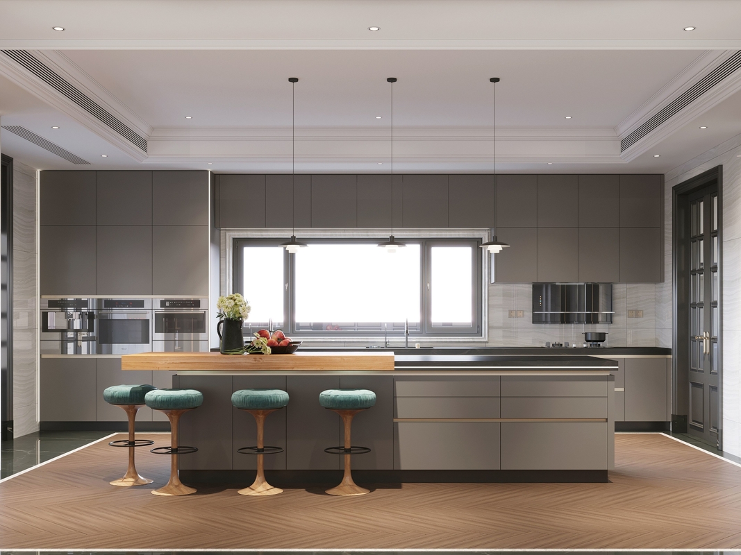 Ultima Edge Cold Metal Industrial Style Kitchen Cabinets With Dual Space Design